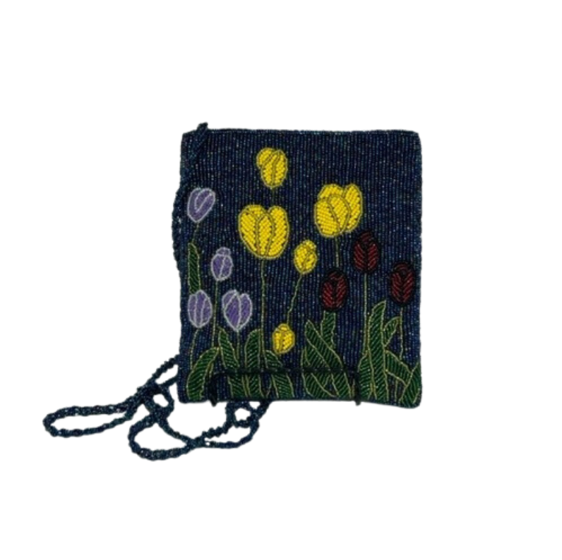 Vintage Floral Beaded Bag