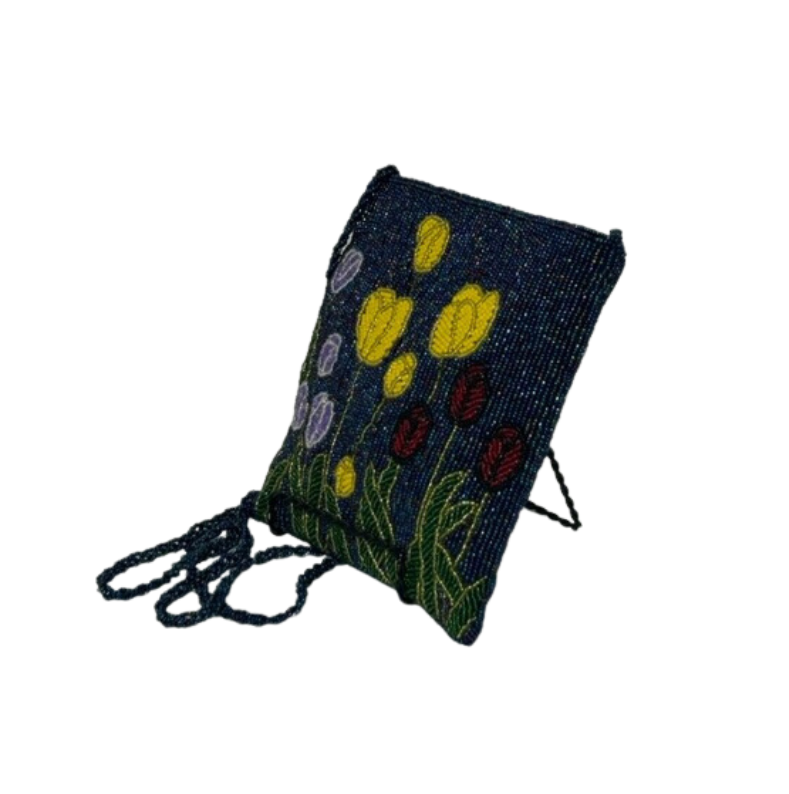 Vintage Floral Beaded Bag
