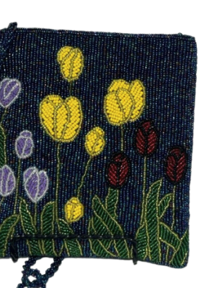 Vintage Floral Beaded Bag