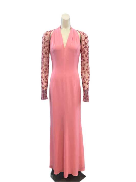 Vintage Designer Escada Couture 2000 Pink Silk Dress