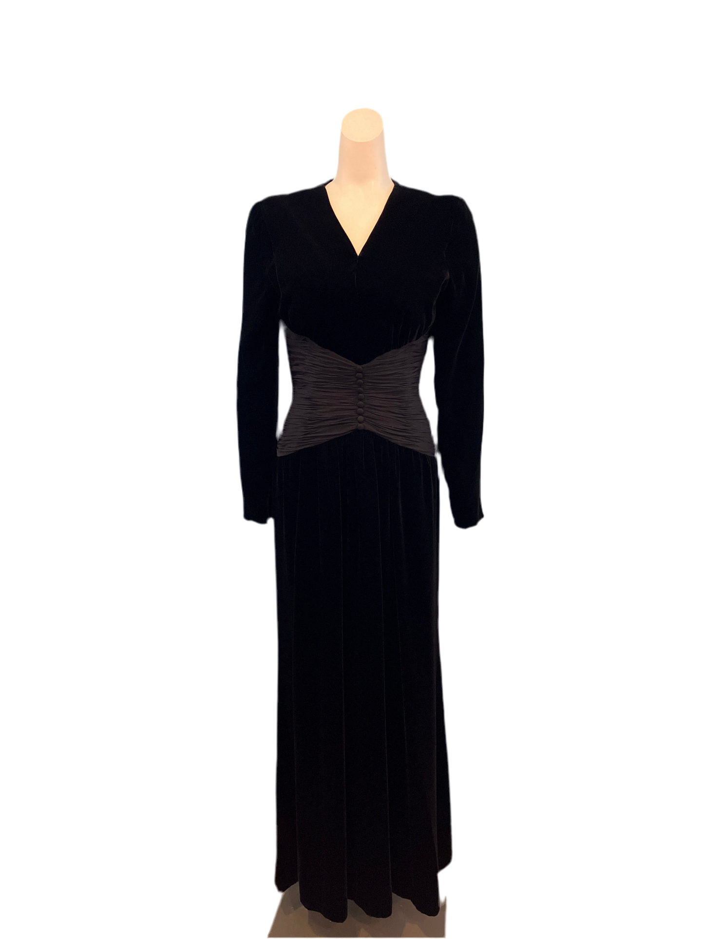 Vintage Oscar de la Renta (Saks Fifth) Black Velvet & Silk Dress