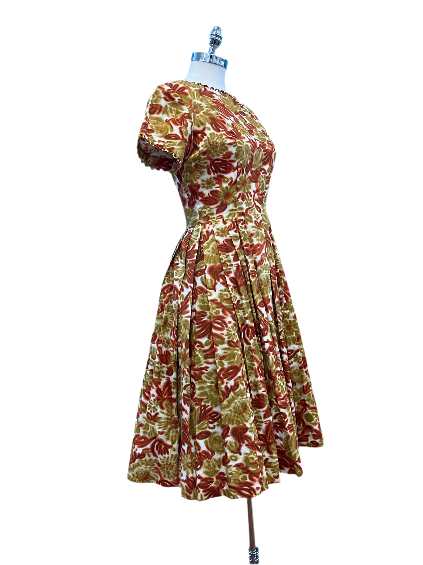 Vintage 1950’s Gold & Orange Dress