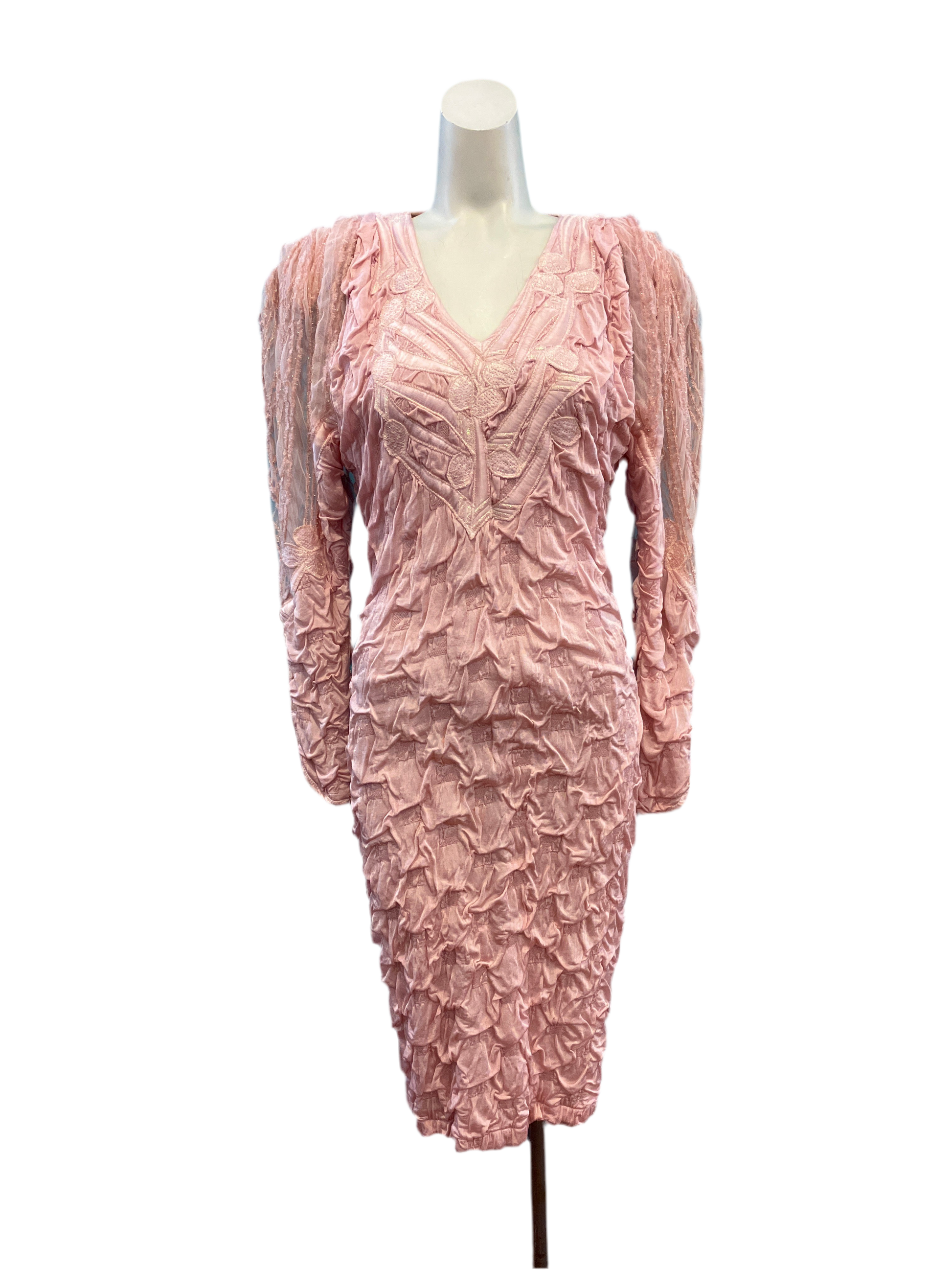 vintage designer cocktail dresses BABEYOND Vintage Sheer Sleeve Cocktail 1920s Party Dress, Fringe Gatsby Dress with Sleeves, Size M