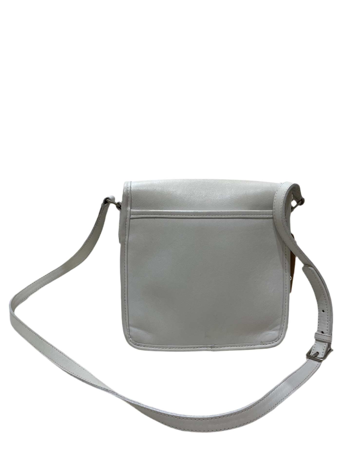 Vintage COACH Companion White Leather Crossbody Bag