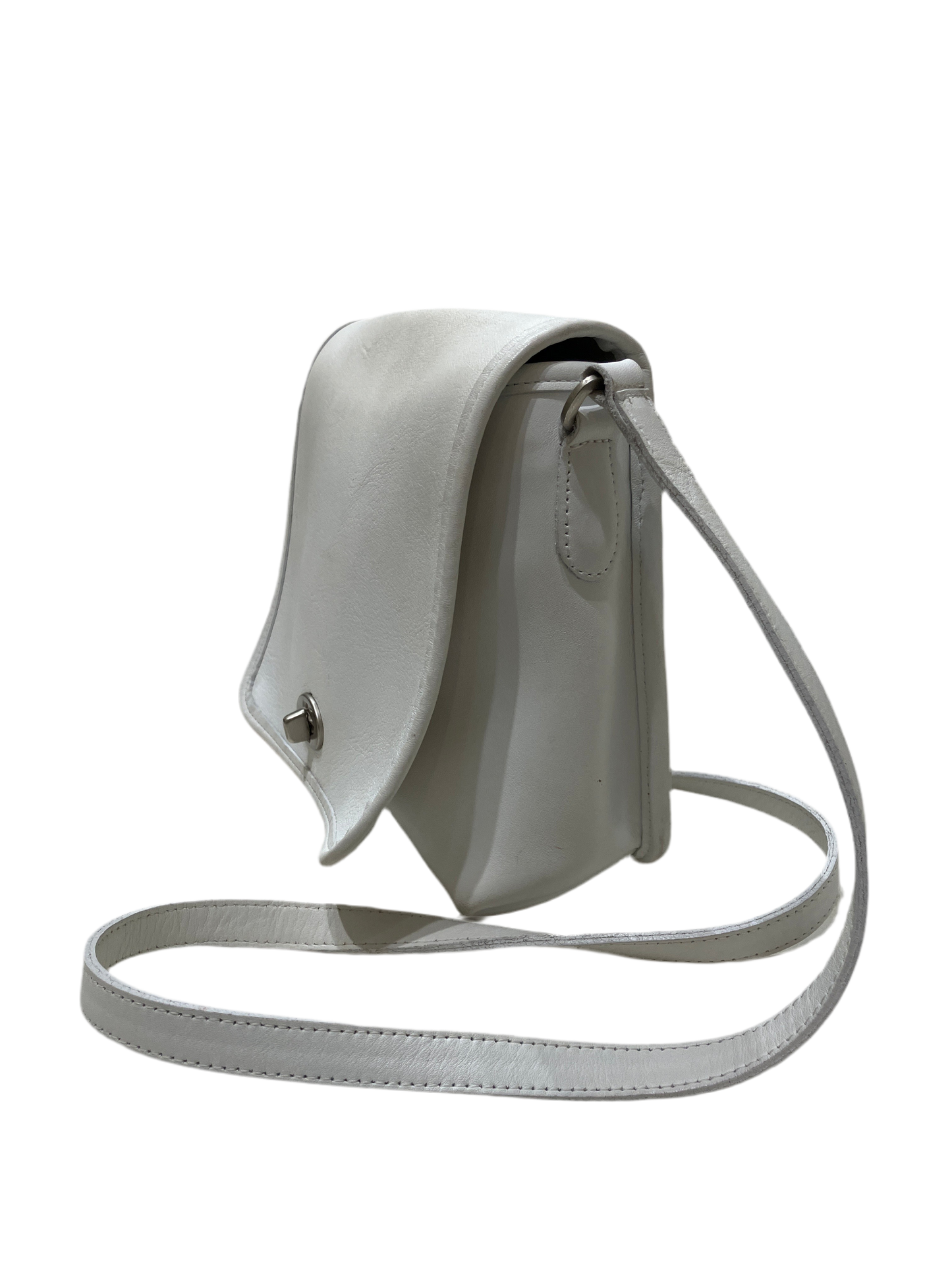 Vintage COACH Companion White Leather Crossbody Bag