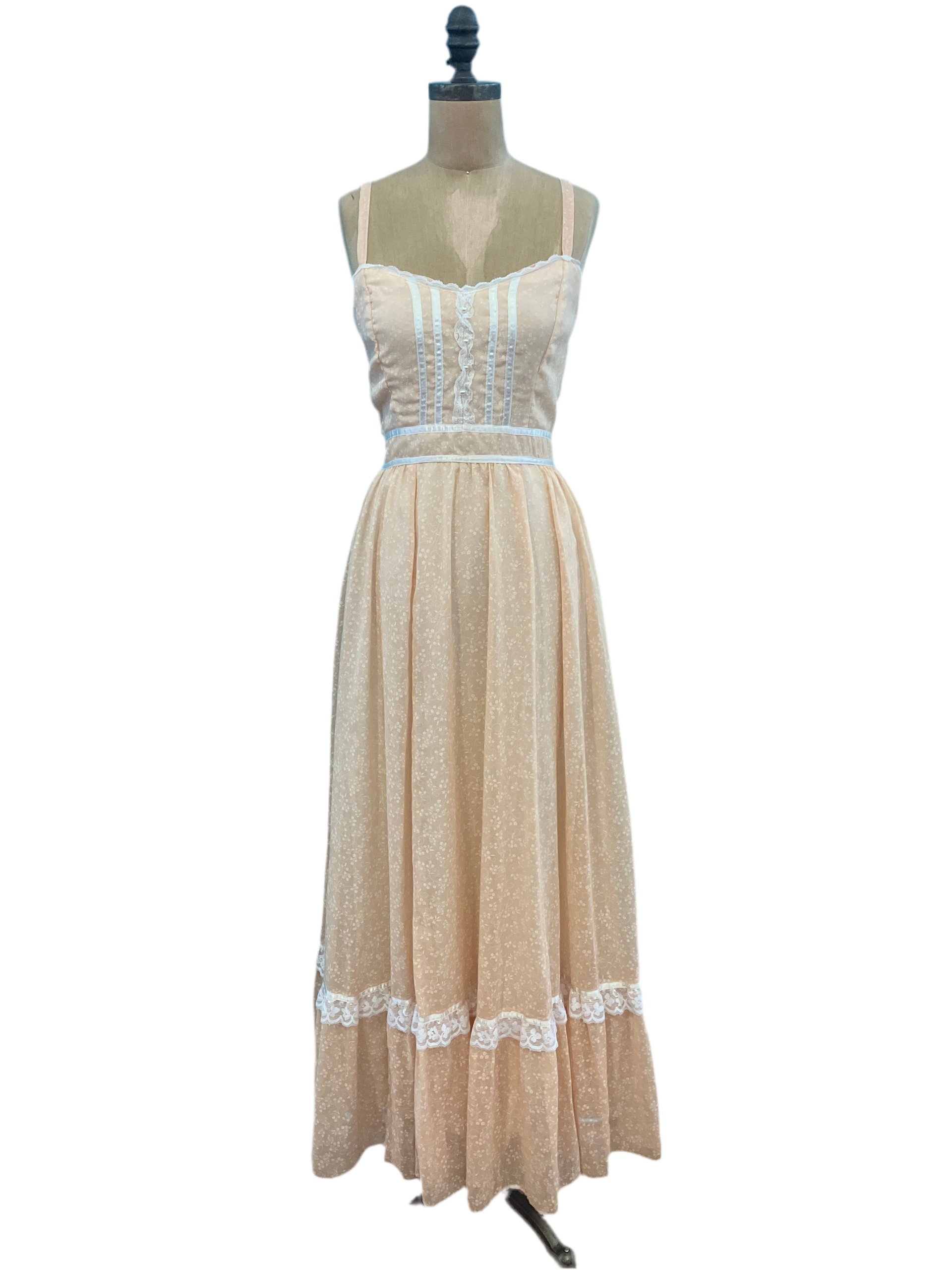 gunne sax dress white Vintage 1970's Peach Gunne Sax Dress – Amorin Vintage