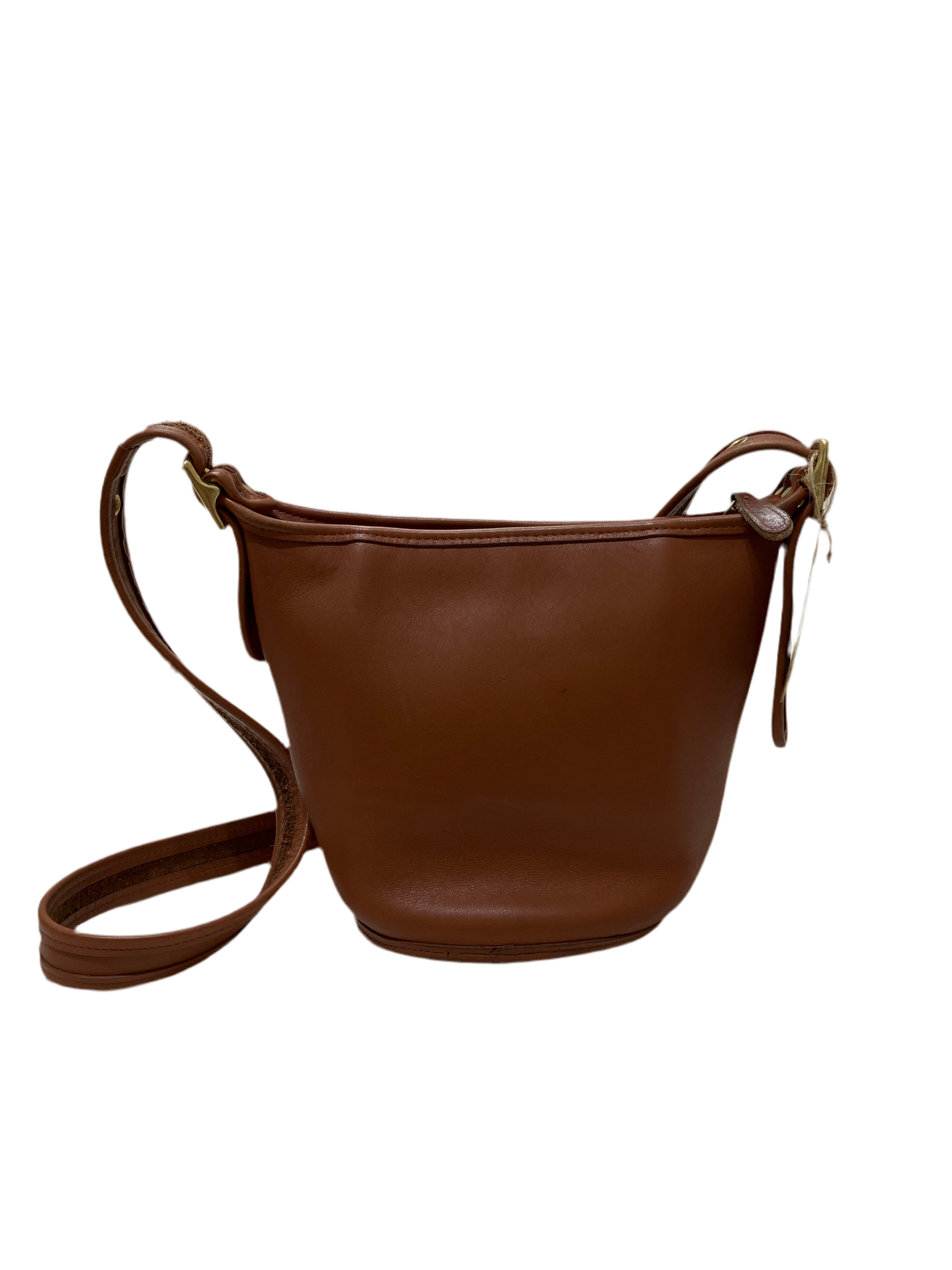 Vintage COACH Brown Leather Bucket Duffle Crossbody – Amorin Vintage