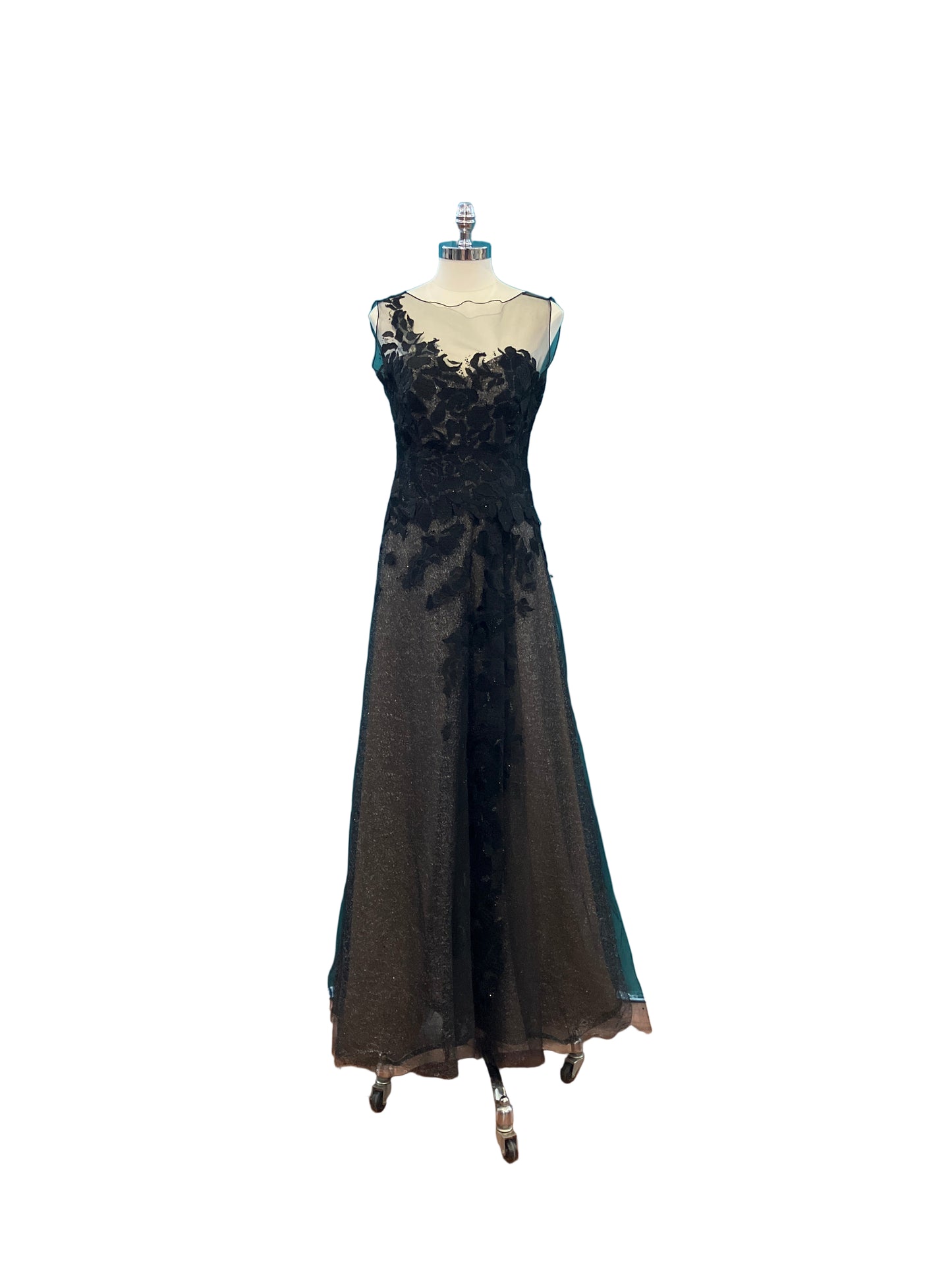 Vintage Rene Ruiz Black Sparkle Strapless Dress
