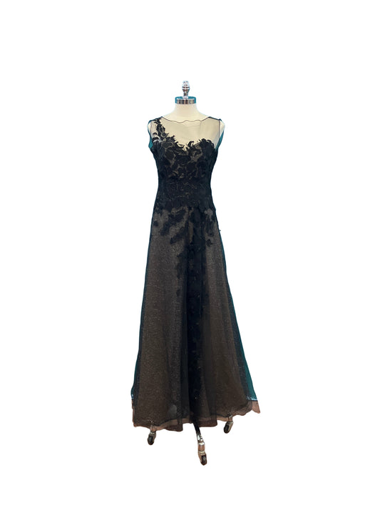 Vintage Rene Ruiz Black Sparkle Strapless Dress