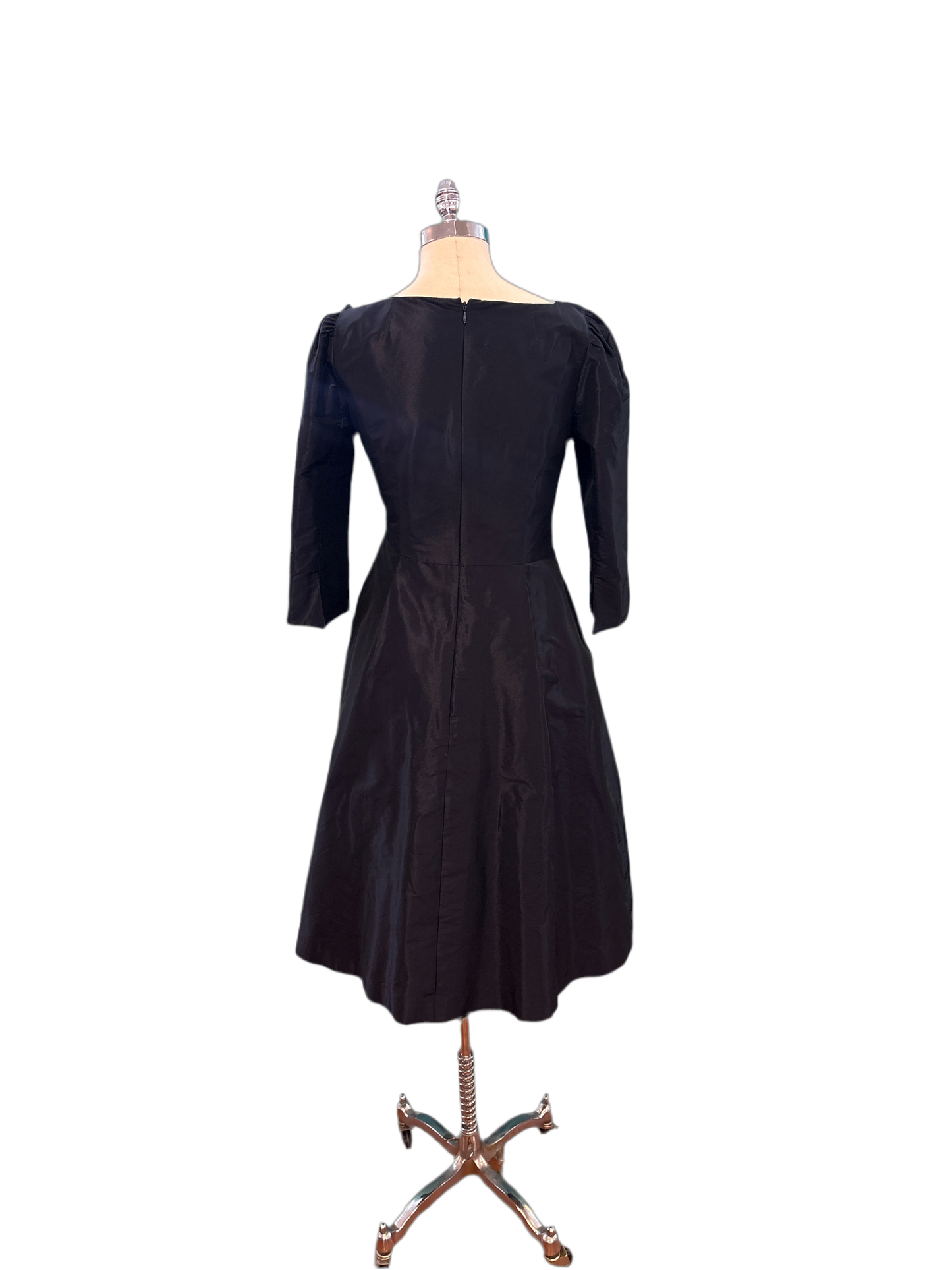 Vintage Teri John Black Silk Taffeta Dress