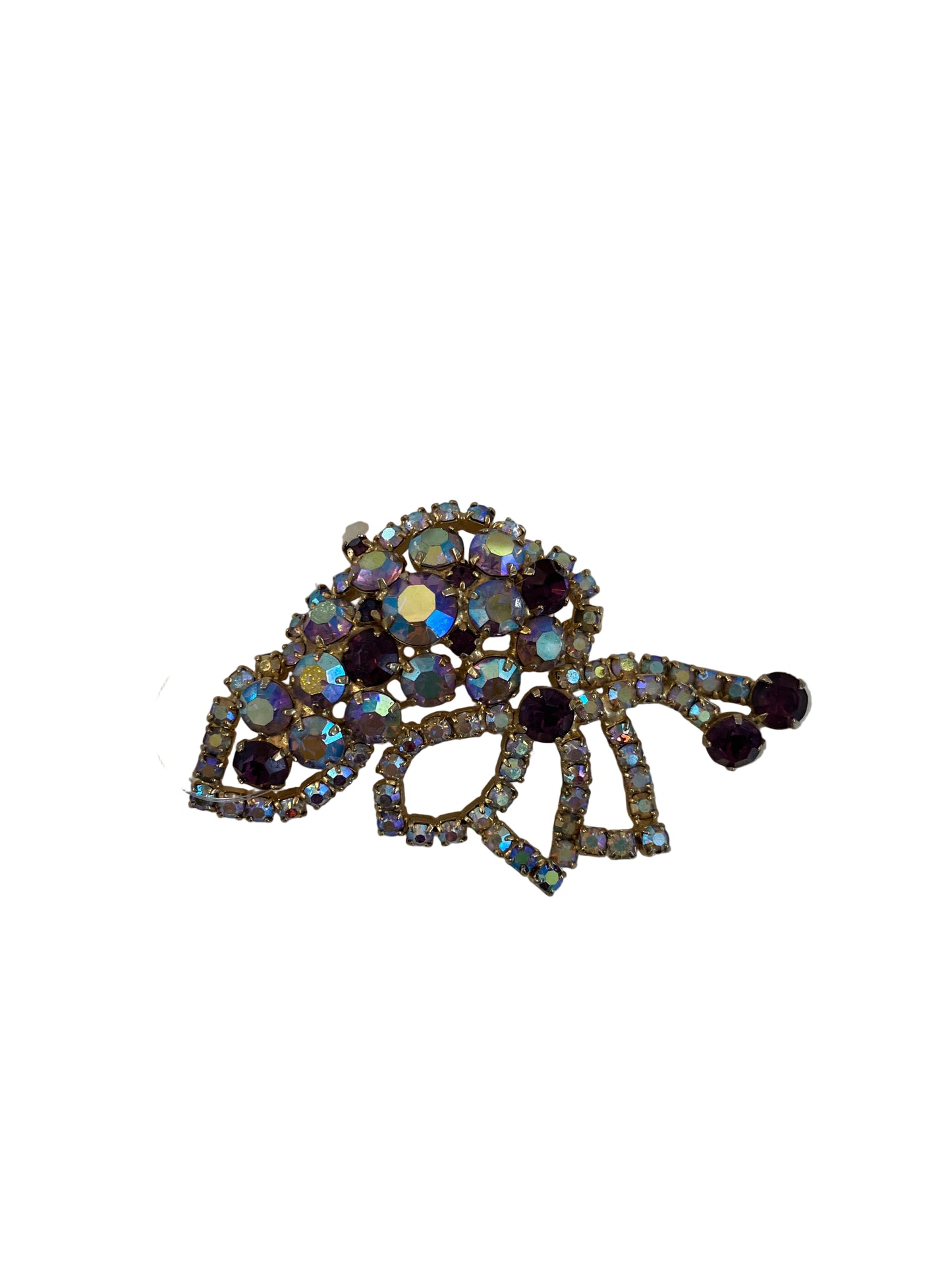 Vintage Iridescent Purple Rhinestone Pin