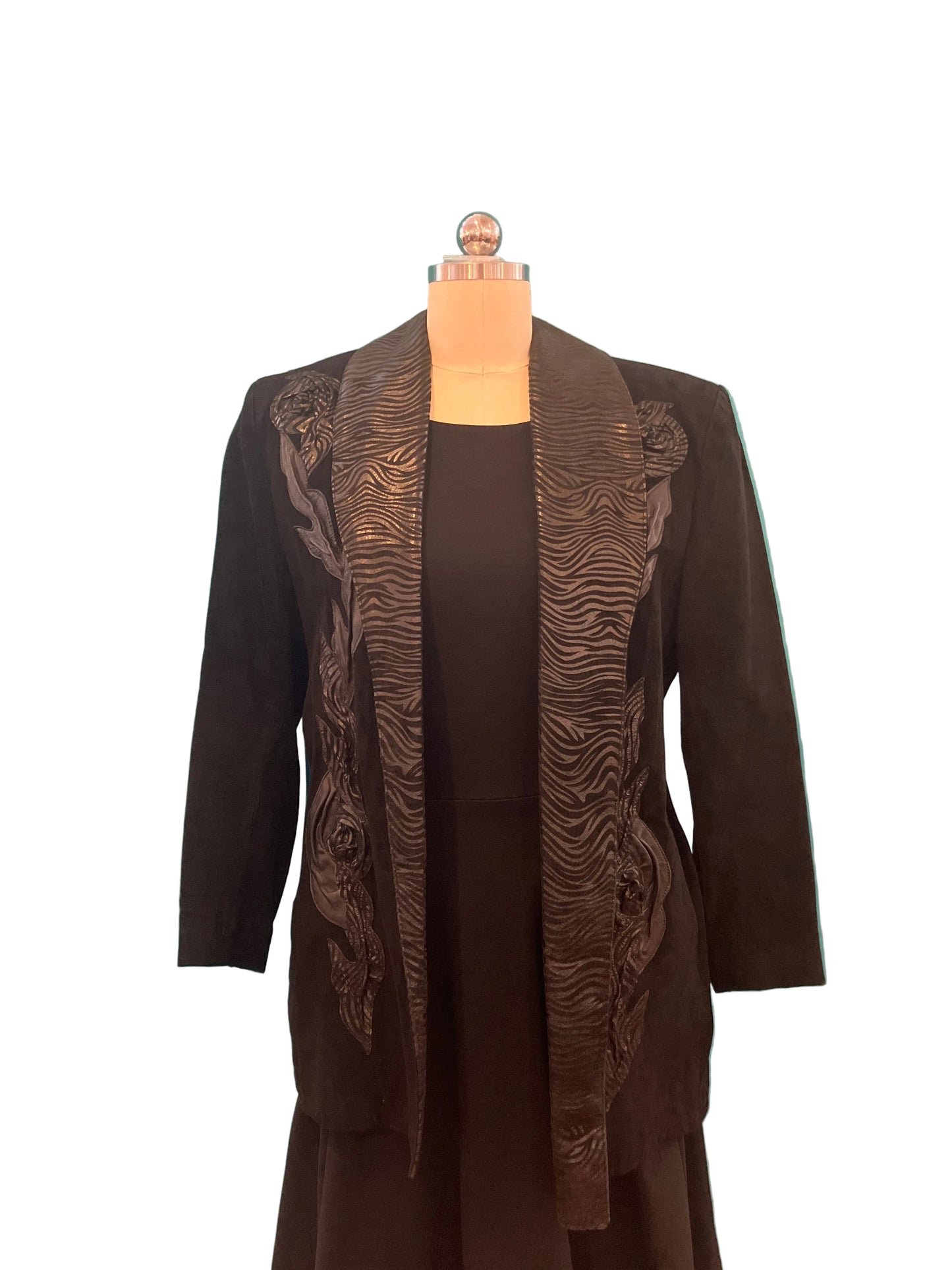 Designs By Batya Suede Leather Black Jacket