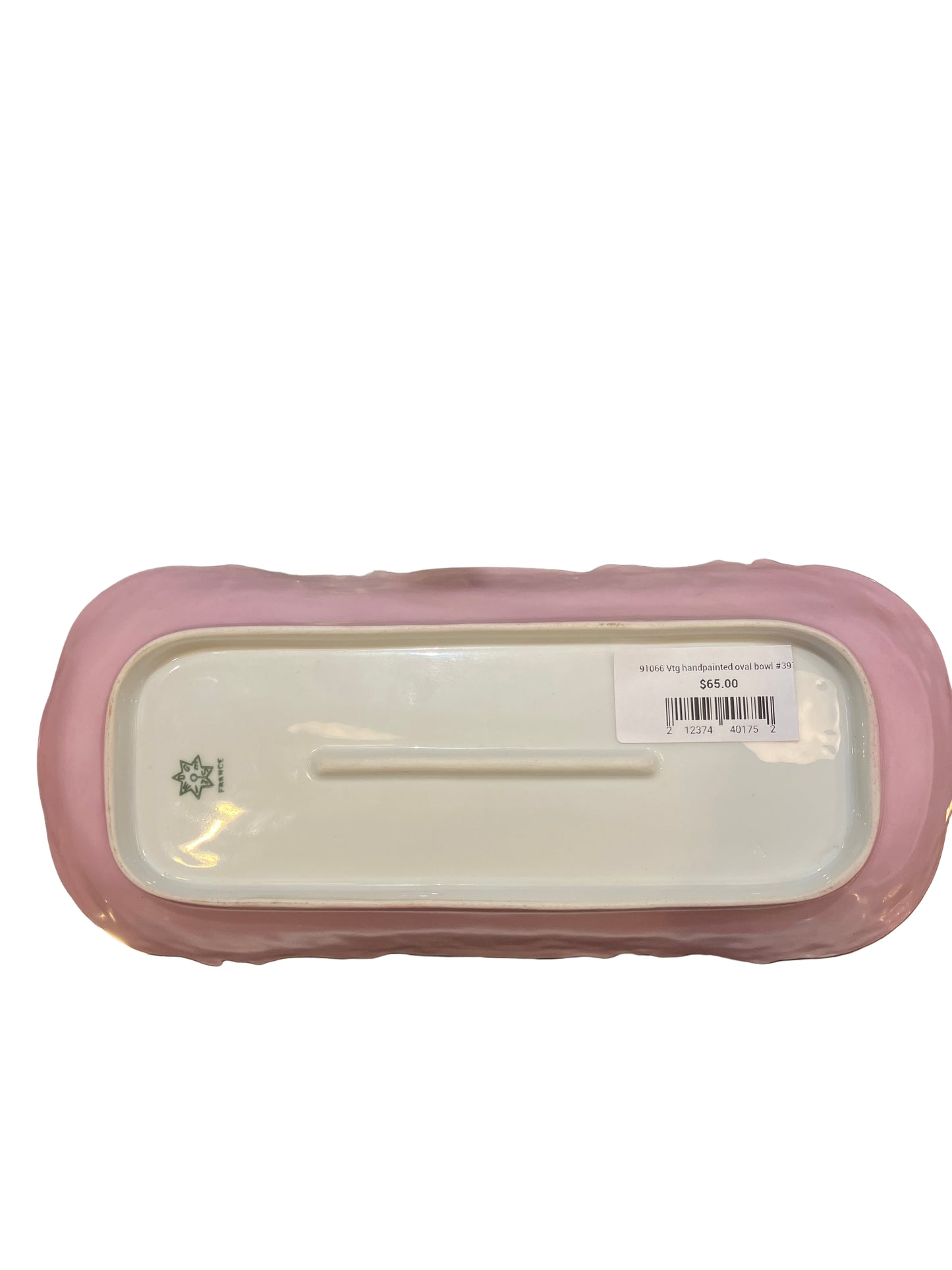 Vintage Limoges France Hand-Painted Pink Oval Dish