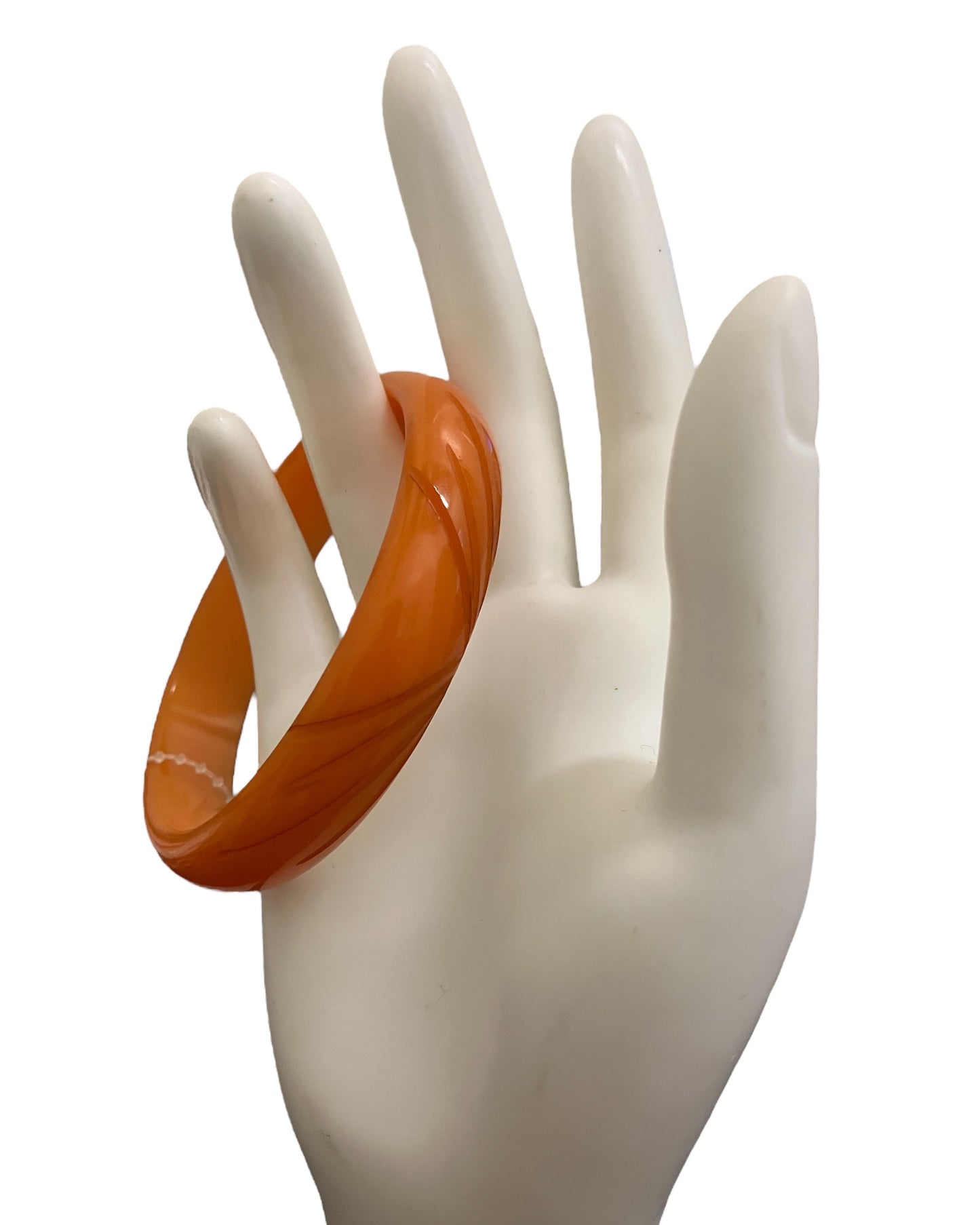 Bakelite Carved Orange Color Bangle