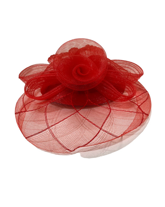 Vintage Style Red Fascinator Hat