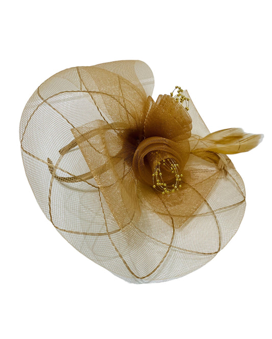 Vintage Style Golden Fascinator Hat