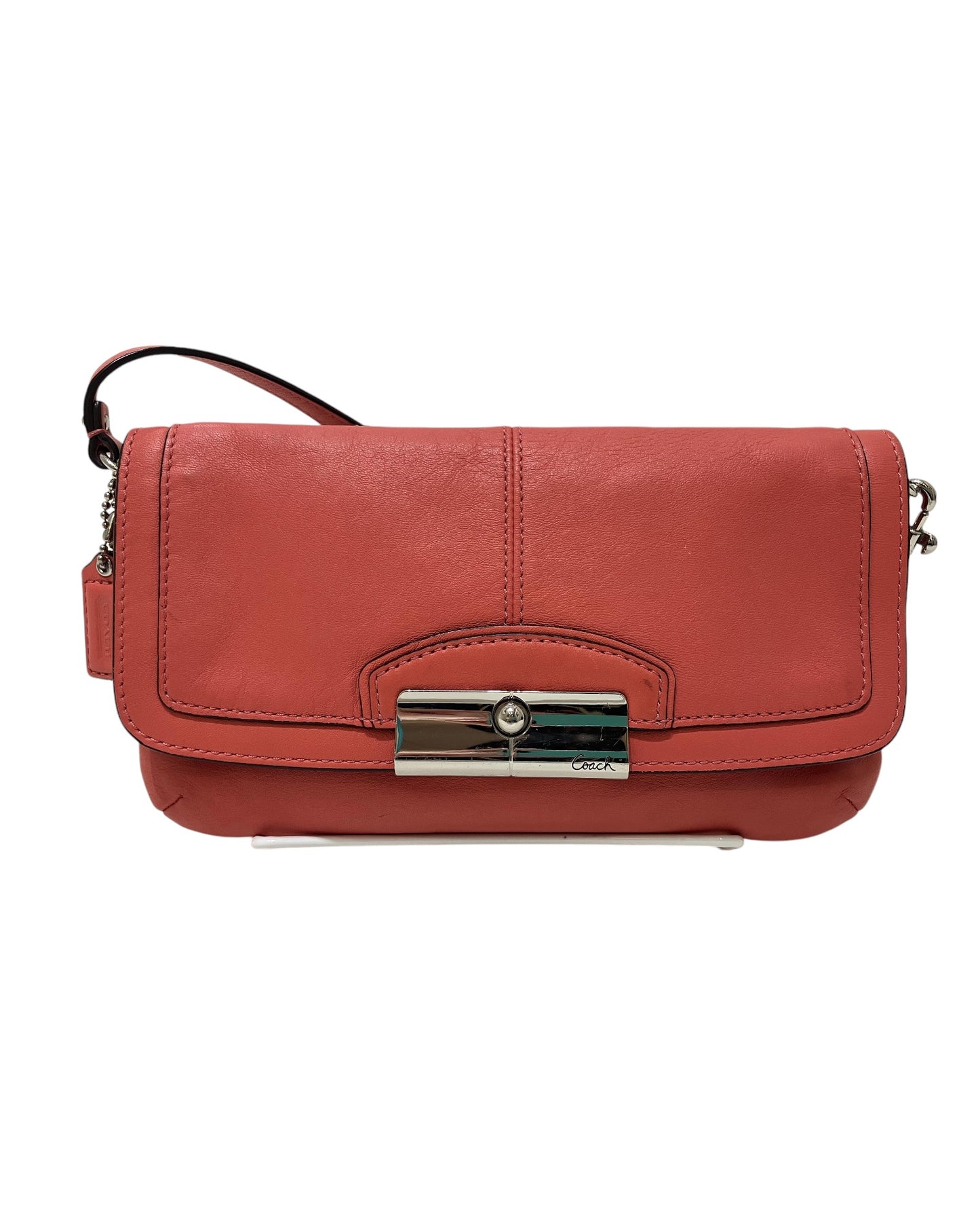 Vintage Coach Leather Coral Color Shoulder Bag