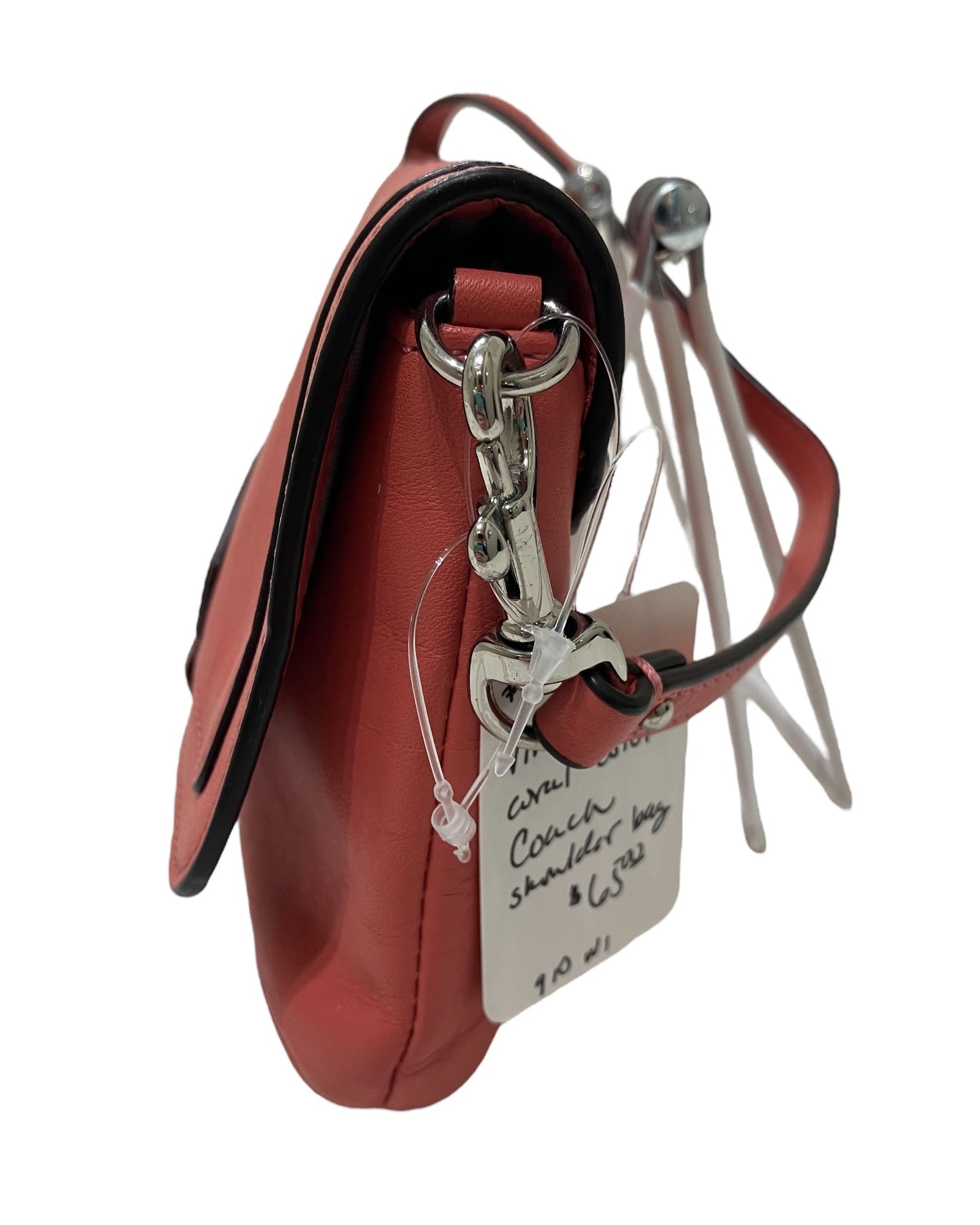 Vintage Coach Leather Coral Color Shoulder Bag